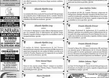 Fúnebres del Sábado 20 de Mayo de 2023