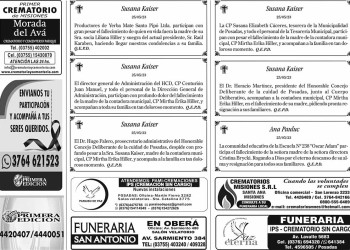 Fúnebres del Sábado 27 de Mayo de 2023