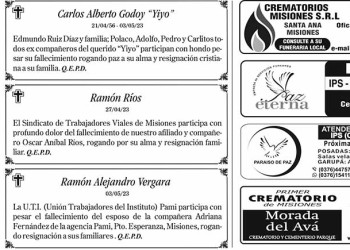 Fúnebres del Viernes 5 de Mayo de 2023