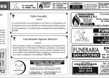 Fúnebres del domingo 4 de junio de 2023