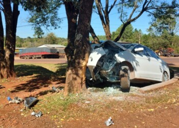Huían con cigarrillos de contrabando y terminaron chocando contra un árbol