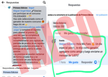 Es falso que PRIMERA EDICIÓN pida que lo agreguen como amigos en redes sociales