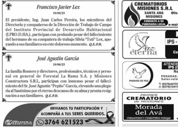 Fúnebres del Jueves 22 de Junio de 2023