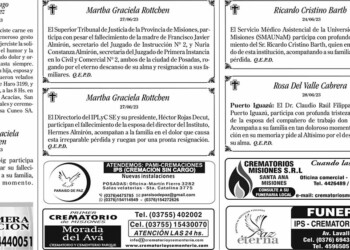 Fúnebres del Jueves 29 de Junio de 2023