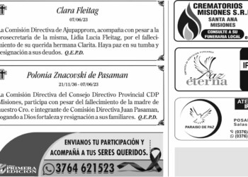 Fúnebres del Jueves del 8 de Junio de 2023