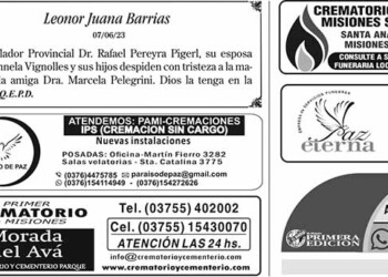 Fúnebres del Viernes 9 de Junio de 2023