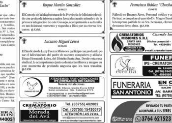 Fúnebres del Viernes 16 de Junio de 2023