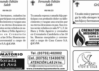 Fúnebres del domingo 11 de junio de 2023