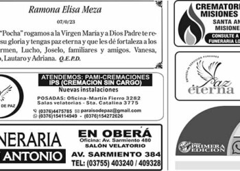 Fúnebres del Domingo 9 de Julio de 2023