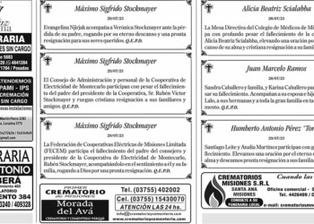 Fúnebres del Domingo 30 de Julio de 2023