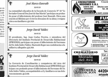 Fúnebres del Jueves 27 de Julio de 2023