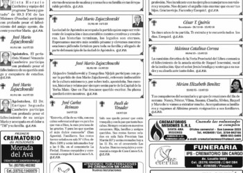 Fúnebres del Sábado 15 de Julio de 2023