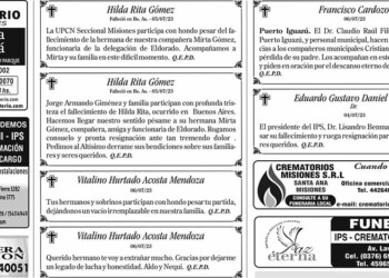 Fúnebres del Viernes 7 de Julio de 2023