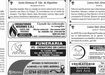 Fúnebres del viernes 21 de julio de 2023