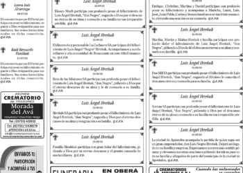 Fúnebres del sábado 22 de julio de 2023