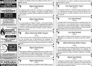 Fúnebres del domingo 23 de julio de 2023