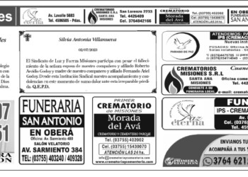 Fúnebres del lunes 3 de julio de 2023