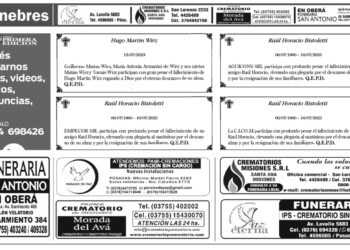 Fúnebres del lunes 17 de julio de 2023