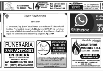 Fúnebres del lunes 24 de julio de 2023