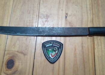 Saltó al campo de juego con un machete