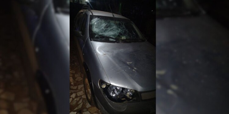 DESTROZOS. En el parabrisas, el capot y las ópticas del Fiat Palio.