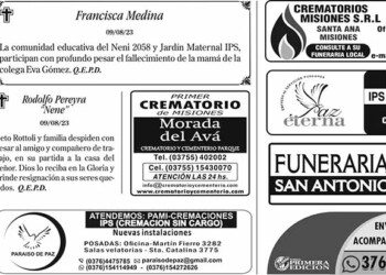 Fúnebres del Jueves 10 de Agosto de 2023