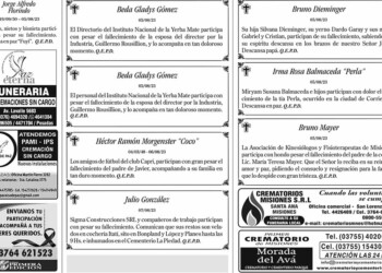 Fúnebres del Martes 8 de Agosto de 2023