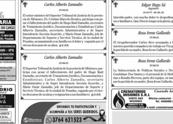 Fúnebres del Martes 29 de Agosto de 2023