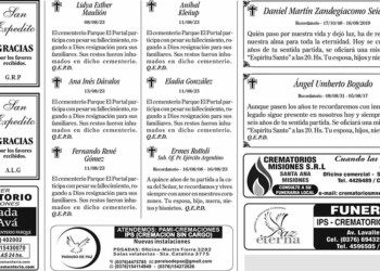 Fúnebres del Miércoles 16 de Agosto de 2023