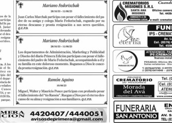 Fúnebres del Sábado 12 de Agosto de 2023