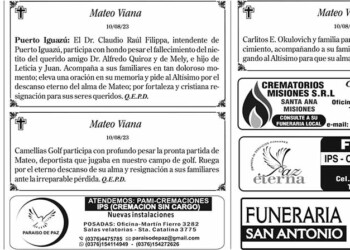 Fúnebres del Viernes 11 de Agosto de 2023