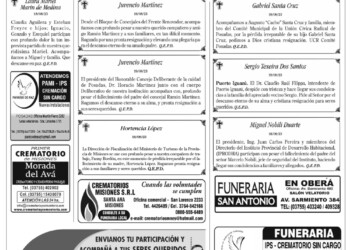 Fúnebres del domingo 20 de agosto de 2023