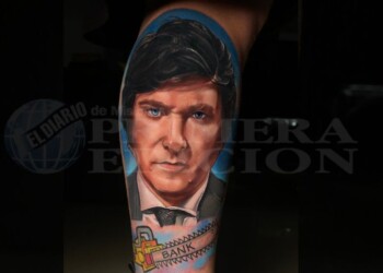 Misionero se tatuó la cara de Milei a días de las PASO: “Fueron 9 horas de trabajo”