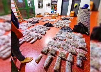 Hallaron más de 100 kilos de marihuana escondidos en un pastizal