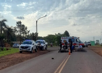 Camionero brasileño chocó a un motociclista en Los Helechos  y se dio a la fuga