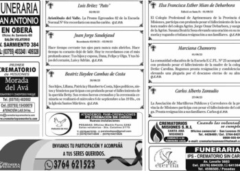 Fúnebres del Domingo 3 de Septiembre de 2023