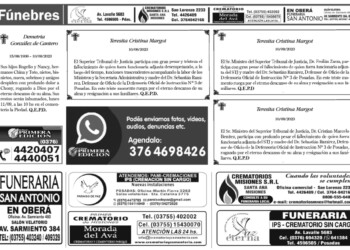 Fúnebres del lunes 11 de septiembre de 2023