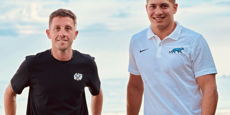 EN LA BAULE. Martín Bogado junto a Zuca Conti, periodista de ESPN.