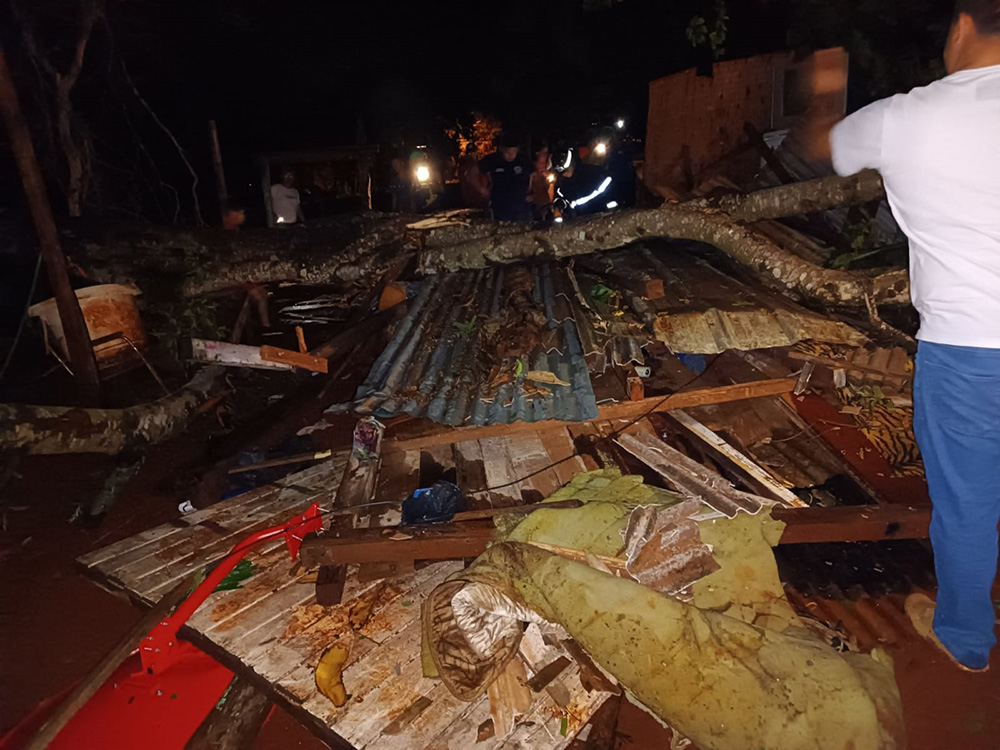 En Encarnación, una mujer y su hijo fallecieron tras caerles un árbol durante el temporal