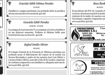 Fúnebres del Jueves 19 de Octubre de 2023