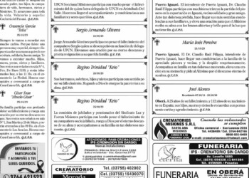 Fúnebres del Jueves 26 de Octubre de 2023