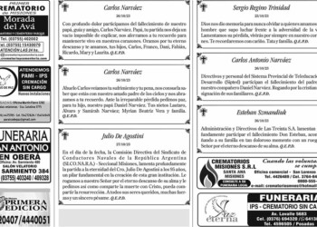 Fúnebres del Sábado 28 de Octubre de 2023