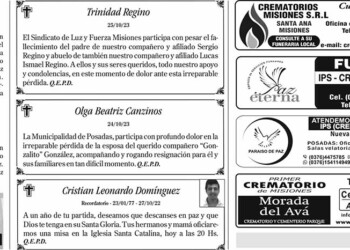 Fúnebres del Viernes 27 de Octubre de 2023