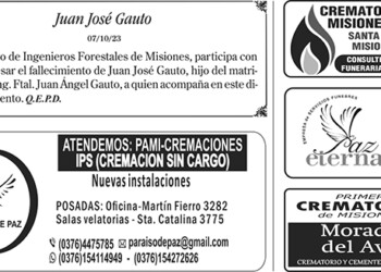 Fúnebres del martes 10 de octubre de 2023