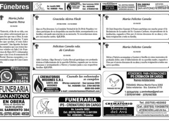 Fúnebres del martes 17 de octubre