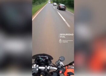 Identificaron y suspendieron la licencia a motociclista que se filmó manejando a 219 km/h en el Parque Iguazú