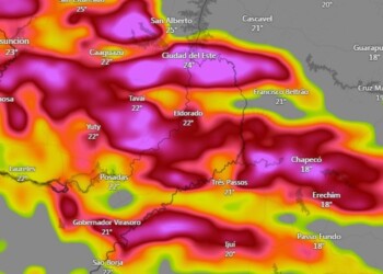 El Servicio Meteorológico Nacional emitió alerta roja para varios departamentos de Misiones