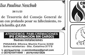 Fúnebres del Jueves 30 de Noviembre de 2023