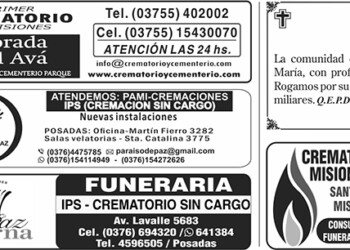 Fúnebres del sábado 18 de noviembre de 2023