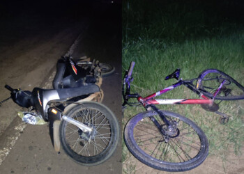 Dos heridos en colisión entre una moto y una bicicleta